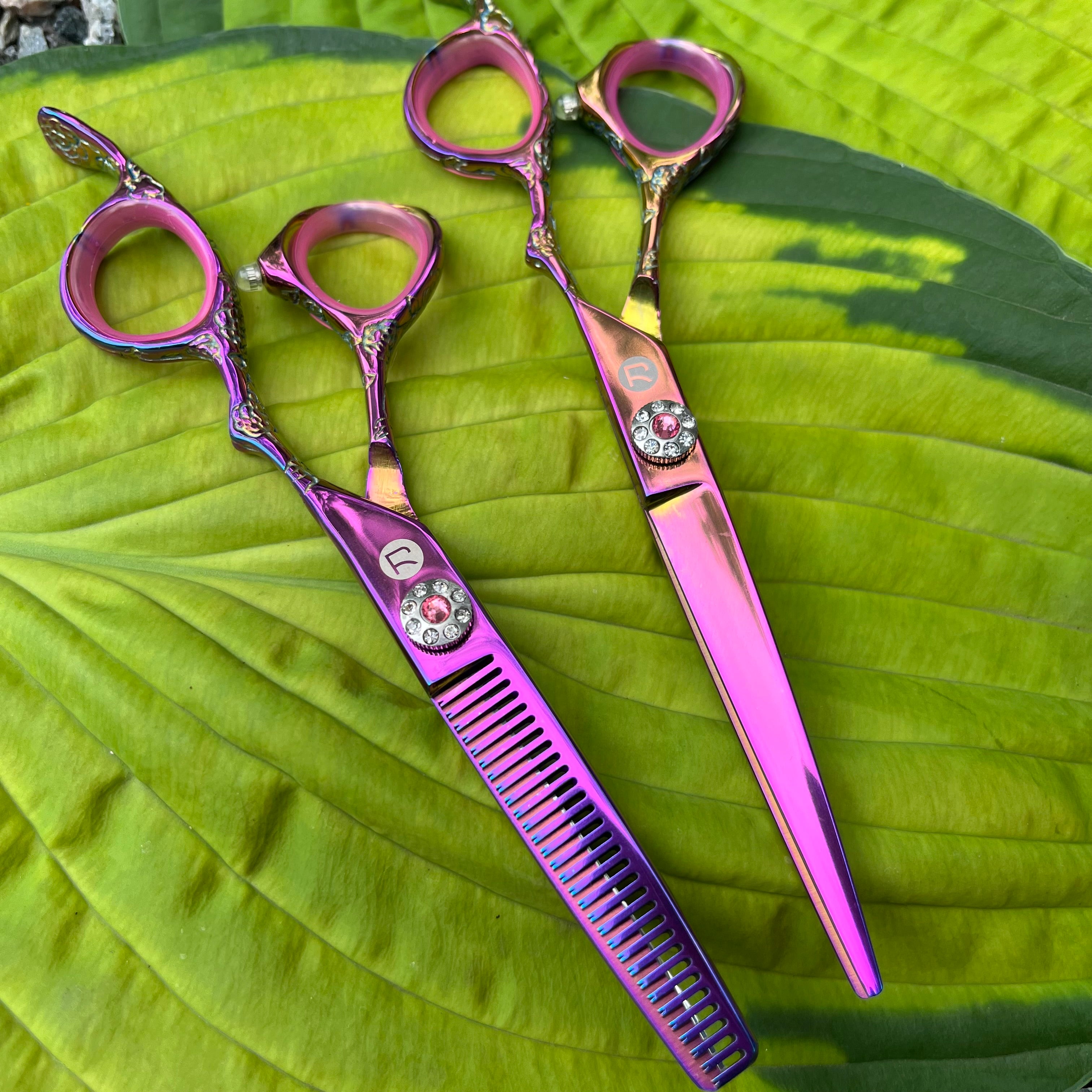 Saki Kohana Rainbow Pink hair cutting scissors for hairdresser